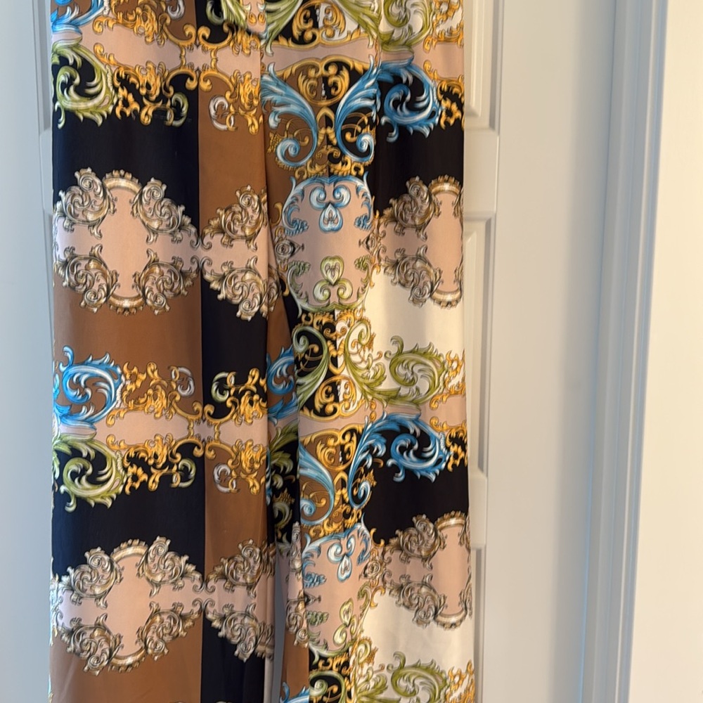 Multicolor Baroque Print Pants. Womens size 10 authentic Italian - Picture 3 of 9